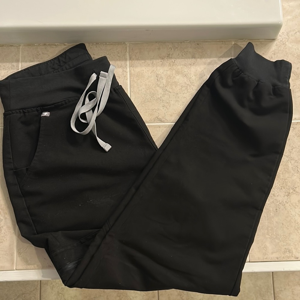 Worn once high waisted black Zamora jogger pants